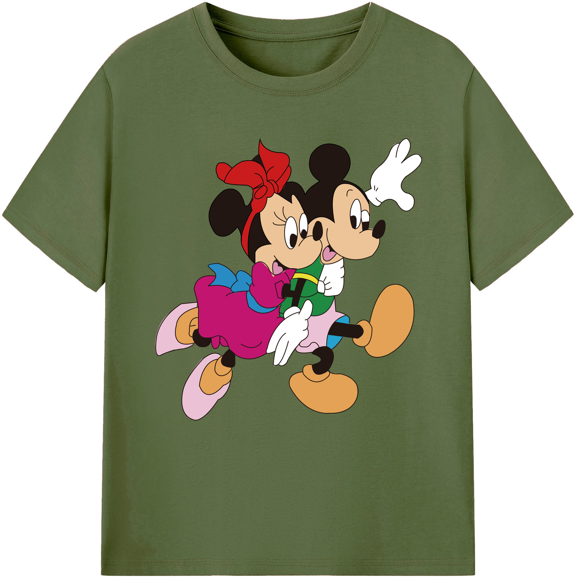 （画像用） ミッキーマウス Mickey Mouse 綿100％半袖Tシャツ（フロントプリント）